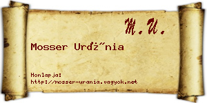 Mosser Uránia névjegykártya